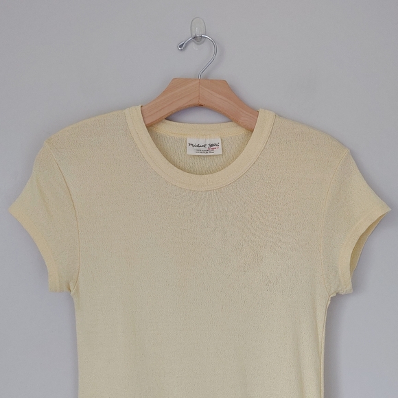 Michael Stars Shine Fallon Tee Short Sleeve Top One Size Yellow - Picture 9 of 16